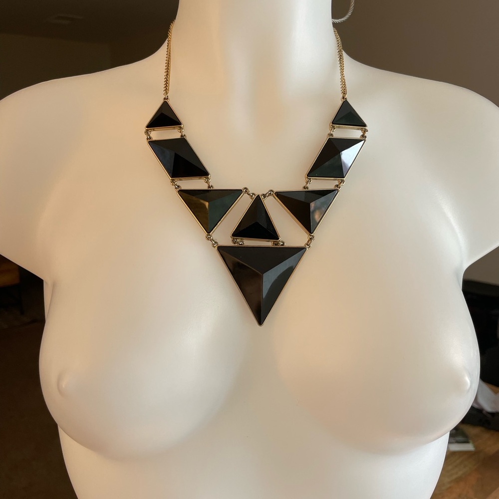 Aldo Black and Gold Geometric Necklace